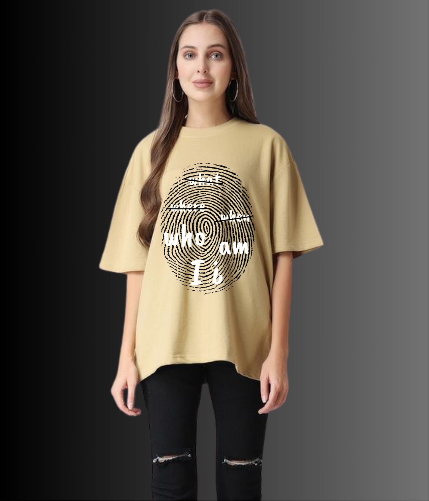 WHAT, WHERE, WHEN...WHO AM I? OVERSIZED Unisex Tshirt