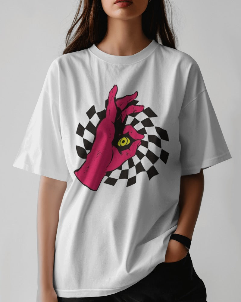 HAND EYES- Oversized Women Tshirt