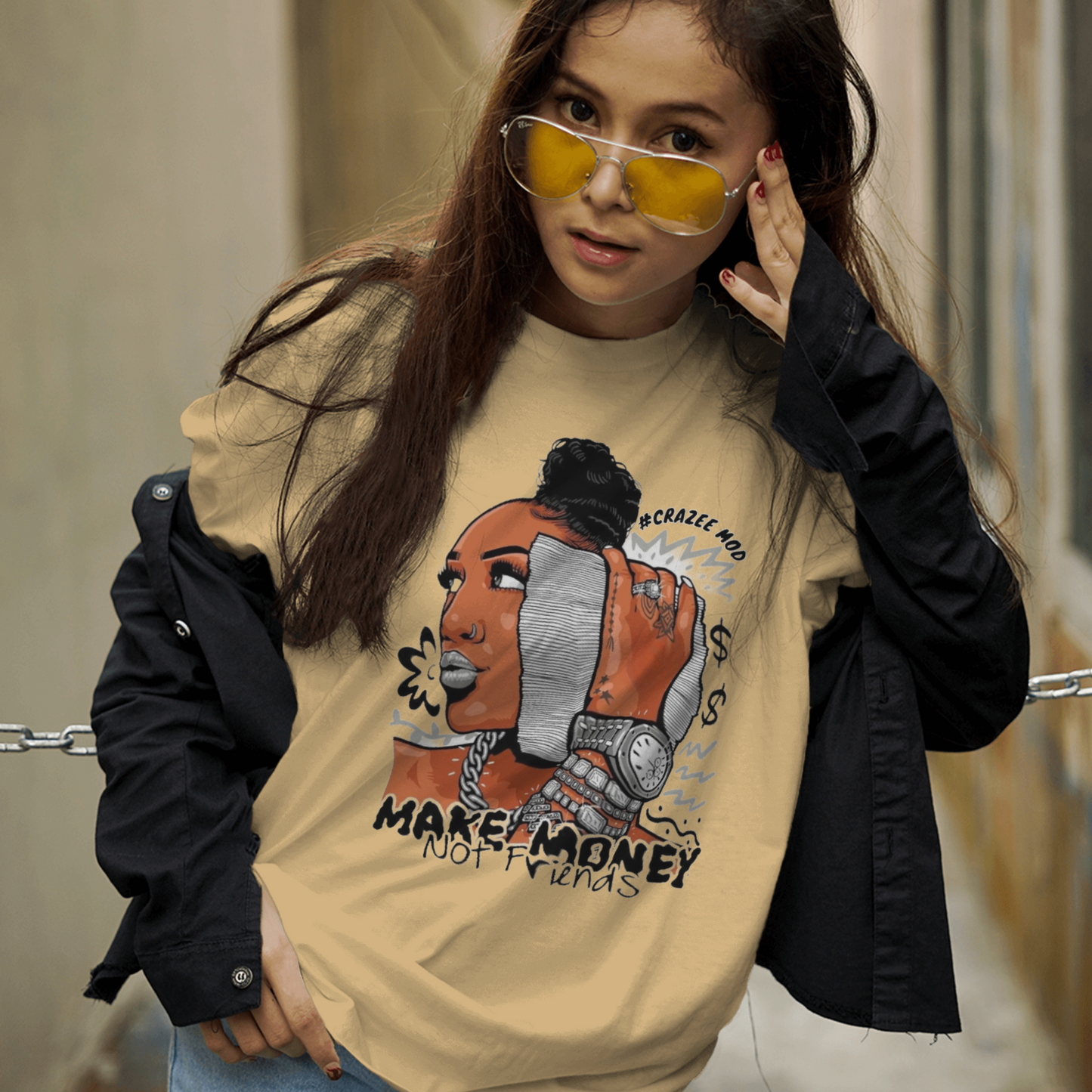 Make Money Not Friends- Oversized Women Tshirt