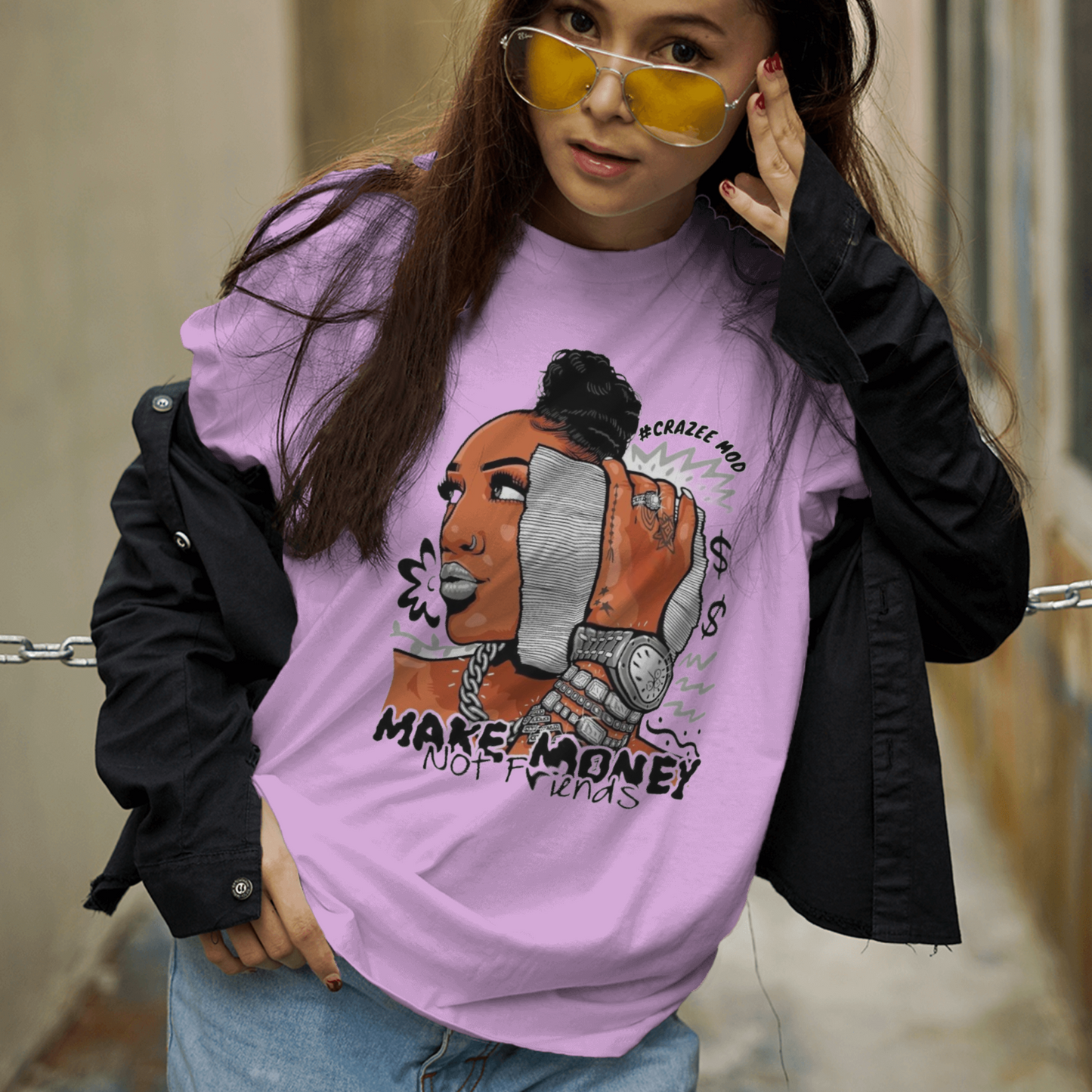 Make Money Not Friends- Oversized Women Tshirt