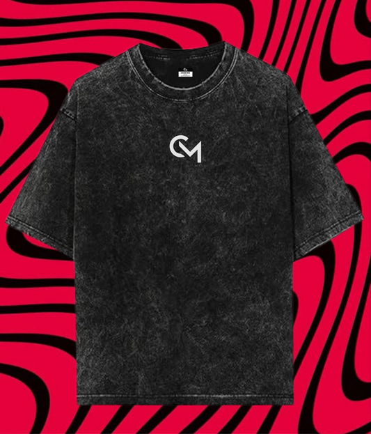 Solid Black Acid Wash- Unisex Oversized Tshirt