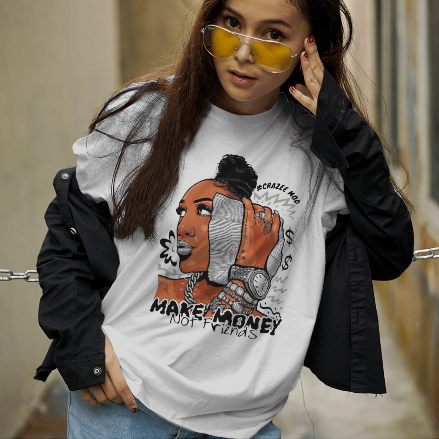 Make Money Not Friends- Oversized Women Tshirt