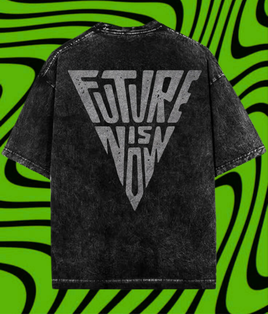" Future is Now " Acid Wash - Unisex Oversized Tshirt