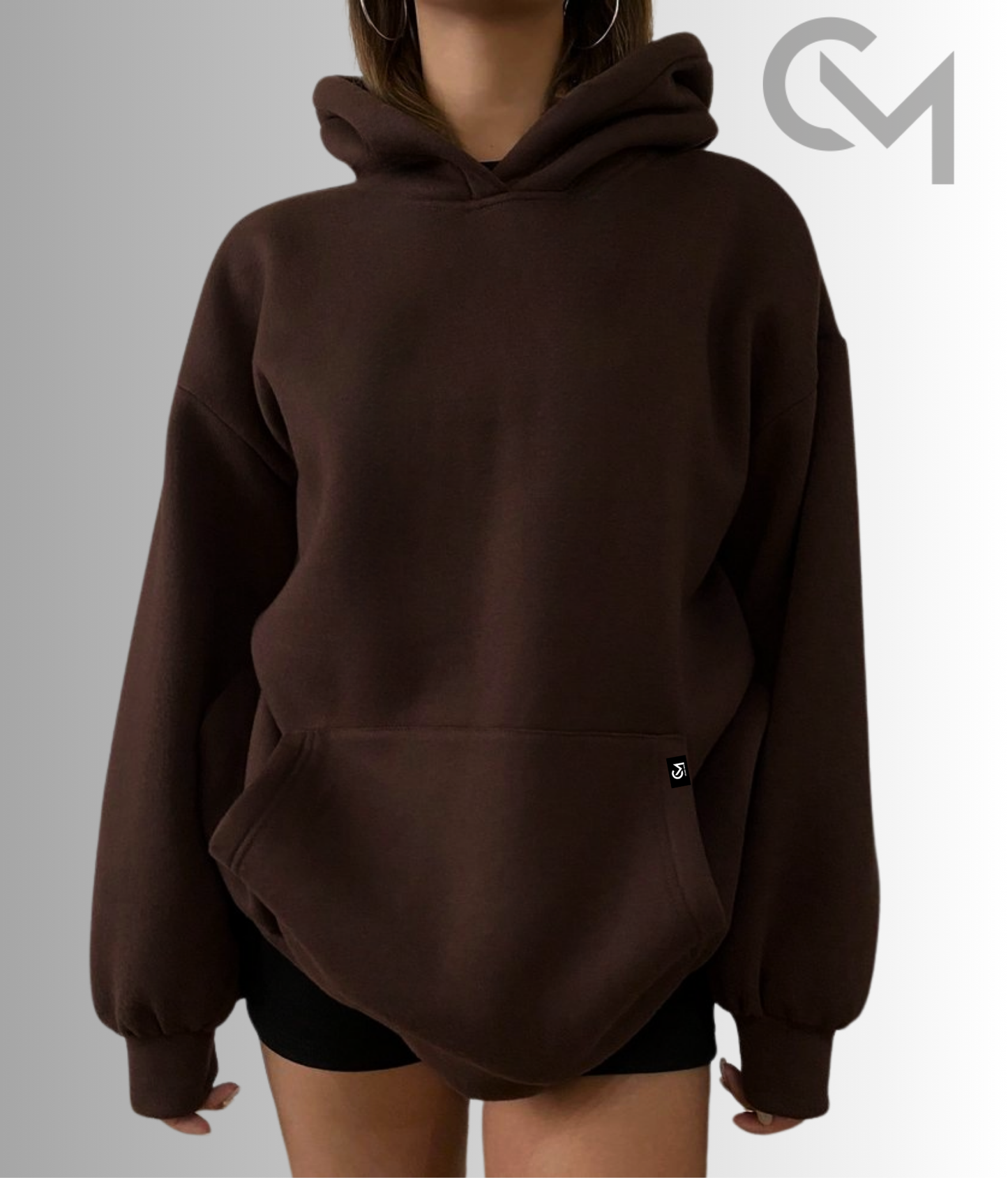 Basic -Dark Brown Solid Regular Women Hoodie