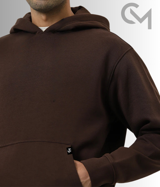 Basic - Dark Brown Solid Regular Men Hoodie