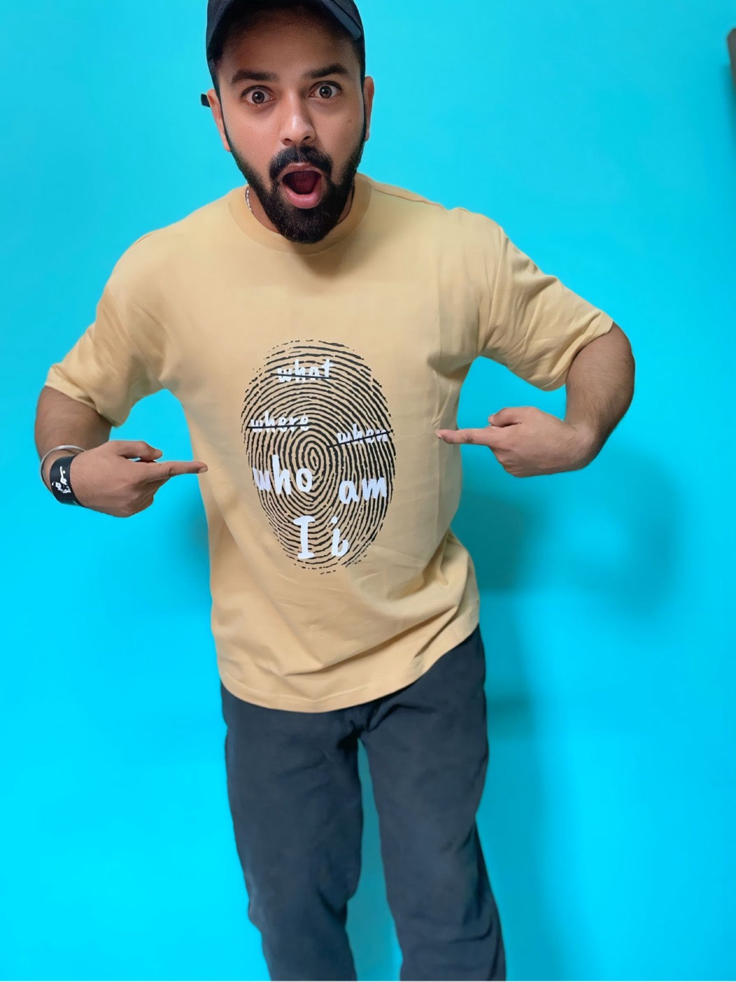 WHAT, WHERE, WHEN...WHO AM I?  OVERSIZED Men TSHIRT