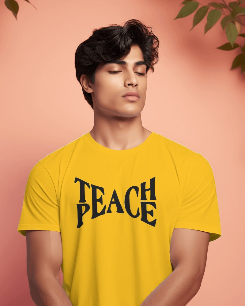 TEACH-PEACE.... Regular Fit Men Tshirt