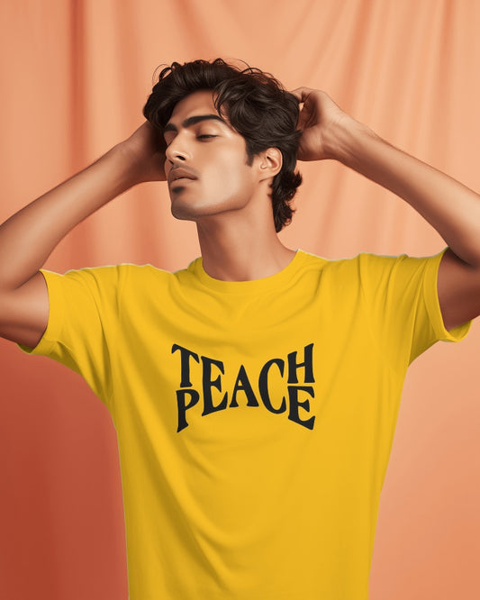 TEACH-PEACE.... Regular Fit Men Tshirt