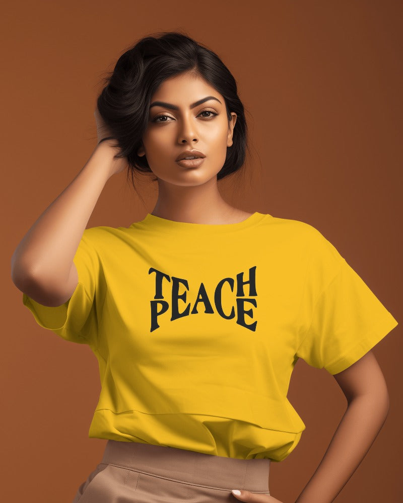 TEACH-PEACE.... Regular Fit Women Tshirt