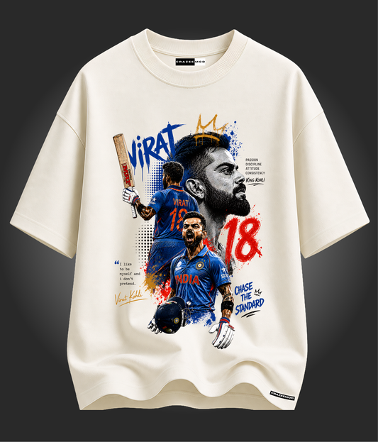Virat Kohli - Premium Off-White Oversized Tshirt