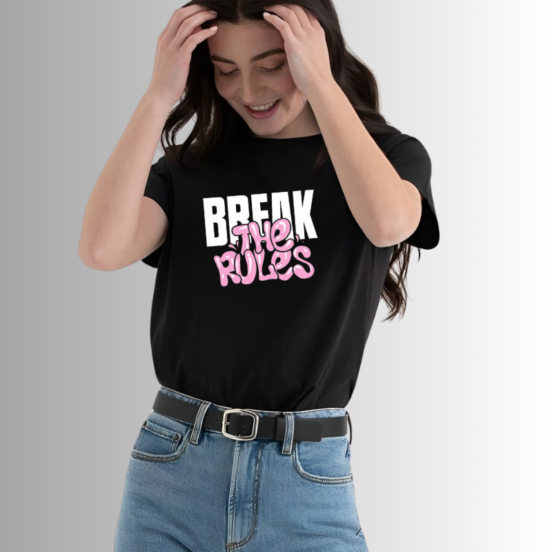 "BREAK THE RULES" - Regular Fit Women Tshirt