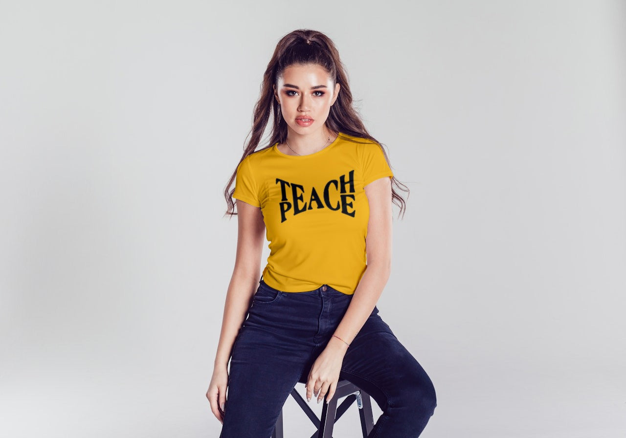 TEACH-PEACE.... Regular Fit Women Tshirt