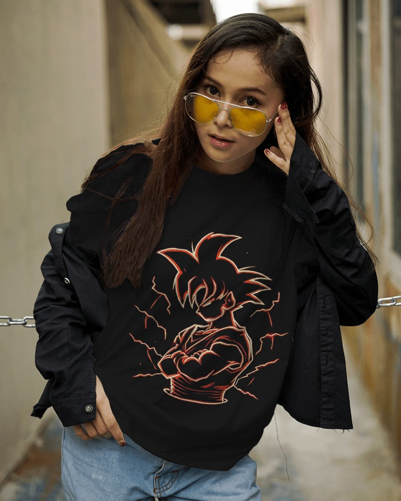 " GOKU ANIME "DESIGN Women Oversized Tshirt